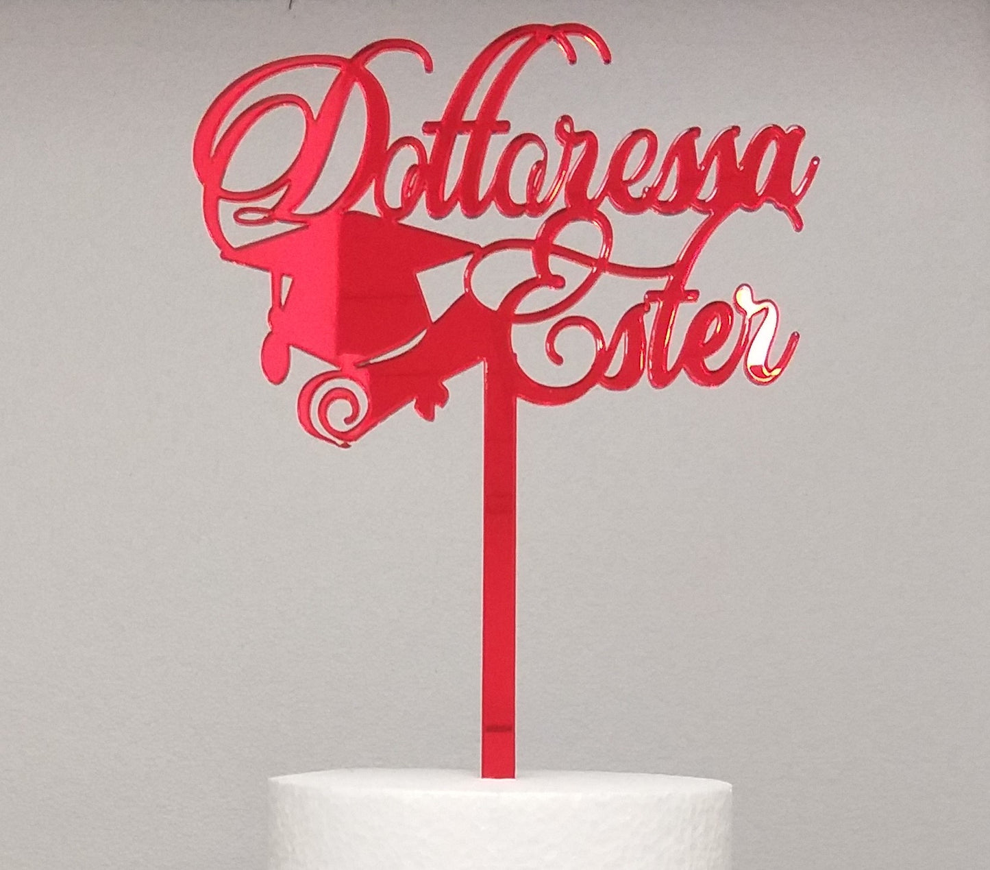 Cake topper personalizzato in plexiglass